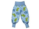  Mitwachshose Dinos Dinosaurier in blau Hose Babyhose Pumphose