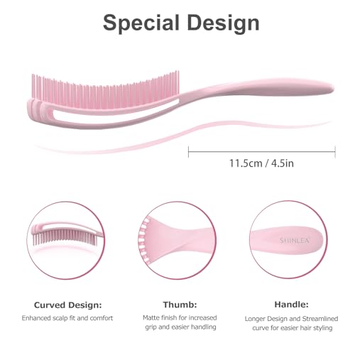 SHINLEA Detangler Brush for Curly Hair, Hairbrush for Wet Dry Thick Thin, Easily Comb Through Curl Hair and Reduces Breakage, Curly Brush for Women Men Kid (Pink)
