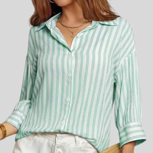Image of IndoPrimo Striped Western Shirt for Women | Oversized Stylish Shirt Tops for Women