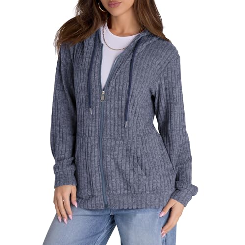 Image of Witsmile Zip Up Hoodie Women Oversized Sweatshirt Long Sleeve 2026 Fall Outfit Lightweight Jackets Workout Clothes