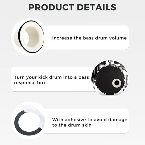image for RANMING Bass Drum Enhancer Kick Drum Enhancer ABS Rubber Bass Drums Ef