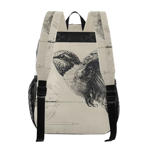 Hummingbird Paper Clear Backpack, PVC Transparent Bag with Large Capacity for Boys, Girls, Men, Women, See Through Bookbag for School Work College Travel3