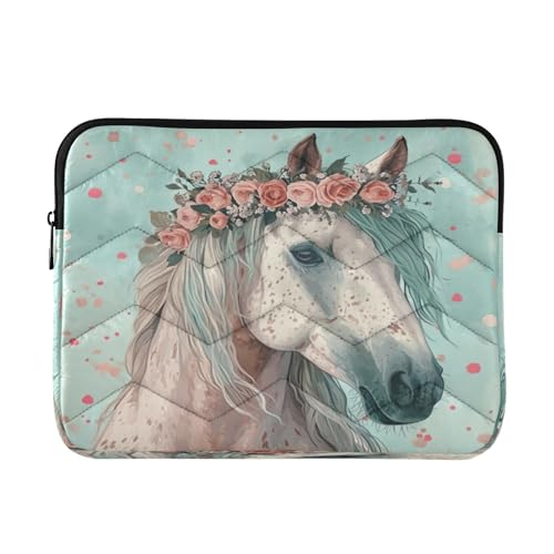 Funda para portátil 13-14 pulgadas impermeable gris con diseño floral