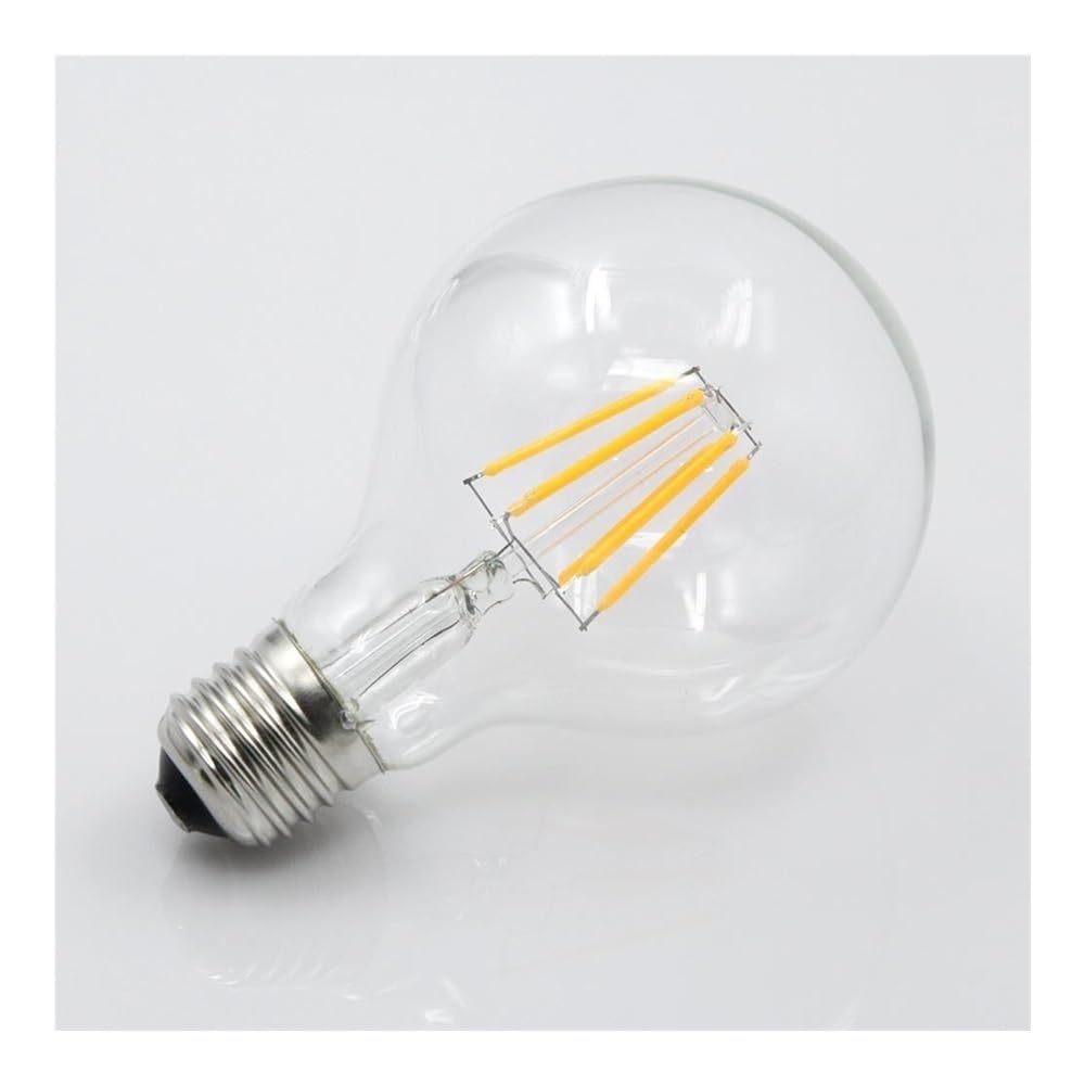 RZL Lighting, Paquete de 10, Bombilla LED de filamento Edison lámpara LED Vintage E14/E27 AC220V lámpara de luz de Vela LED(G95 4W E27)