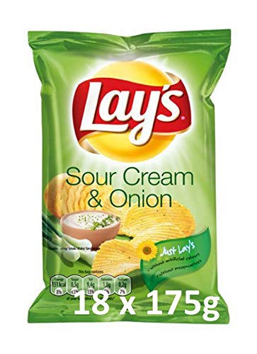 Lays Chips Sour Cream and Onion 18 x 175g