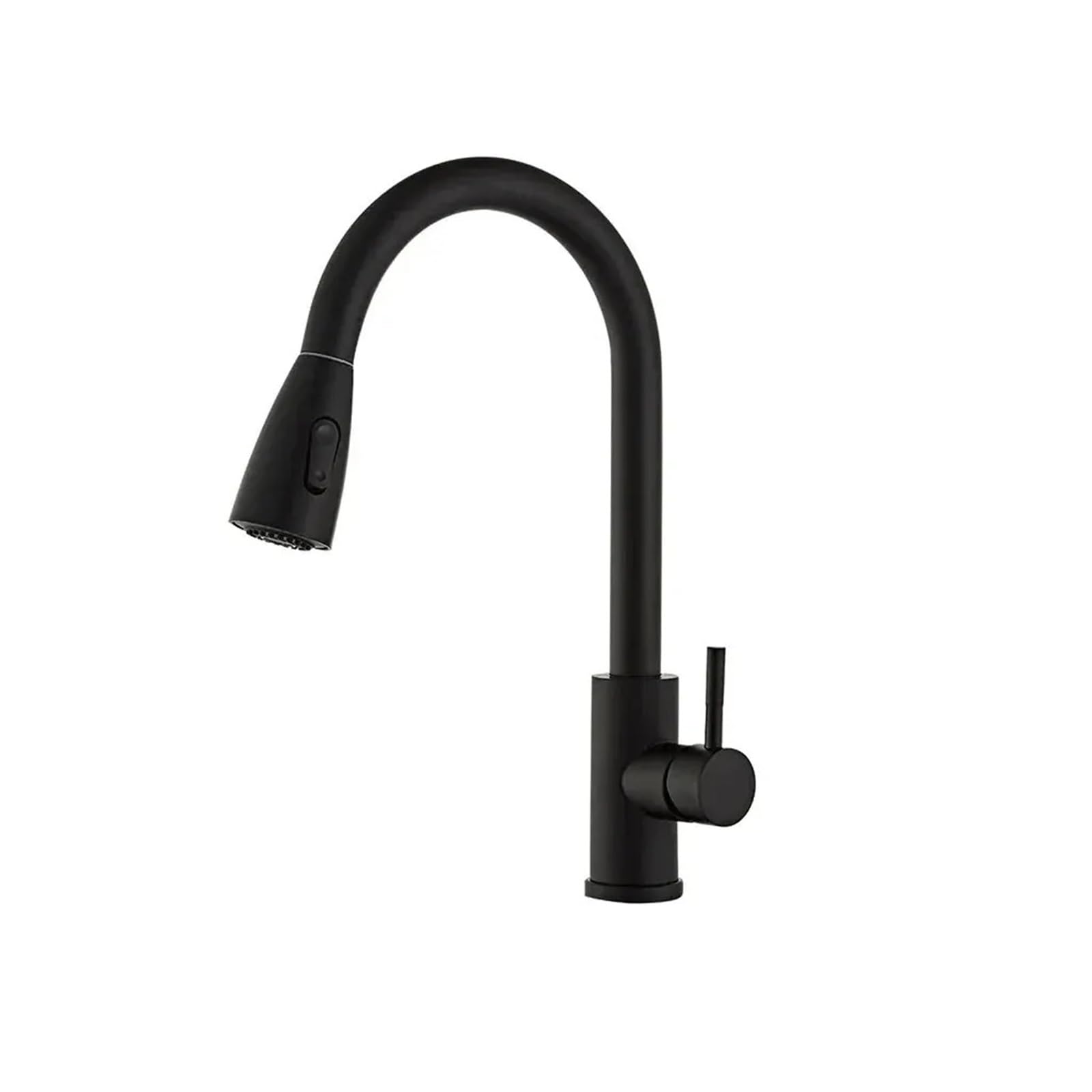 Robinet de cuisine noir en acier inoxydable et composite avec douchette extractible