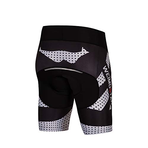 Shorts de ciclismo masculino Coolmax 4D acolchoado com gel à prova de choque reflexivo seguro à noit