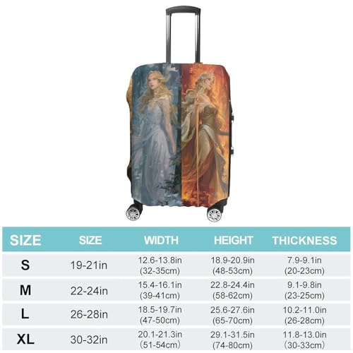 Four Seasons Goddess Luggage Covers Washable Travel Suitcase Cover Elastic Baggage Protector2