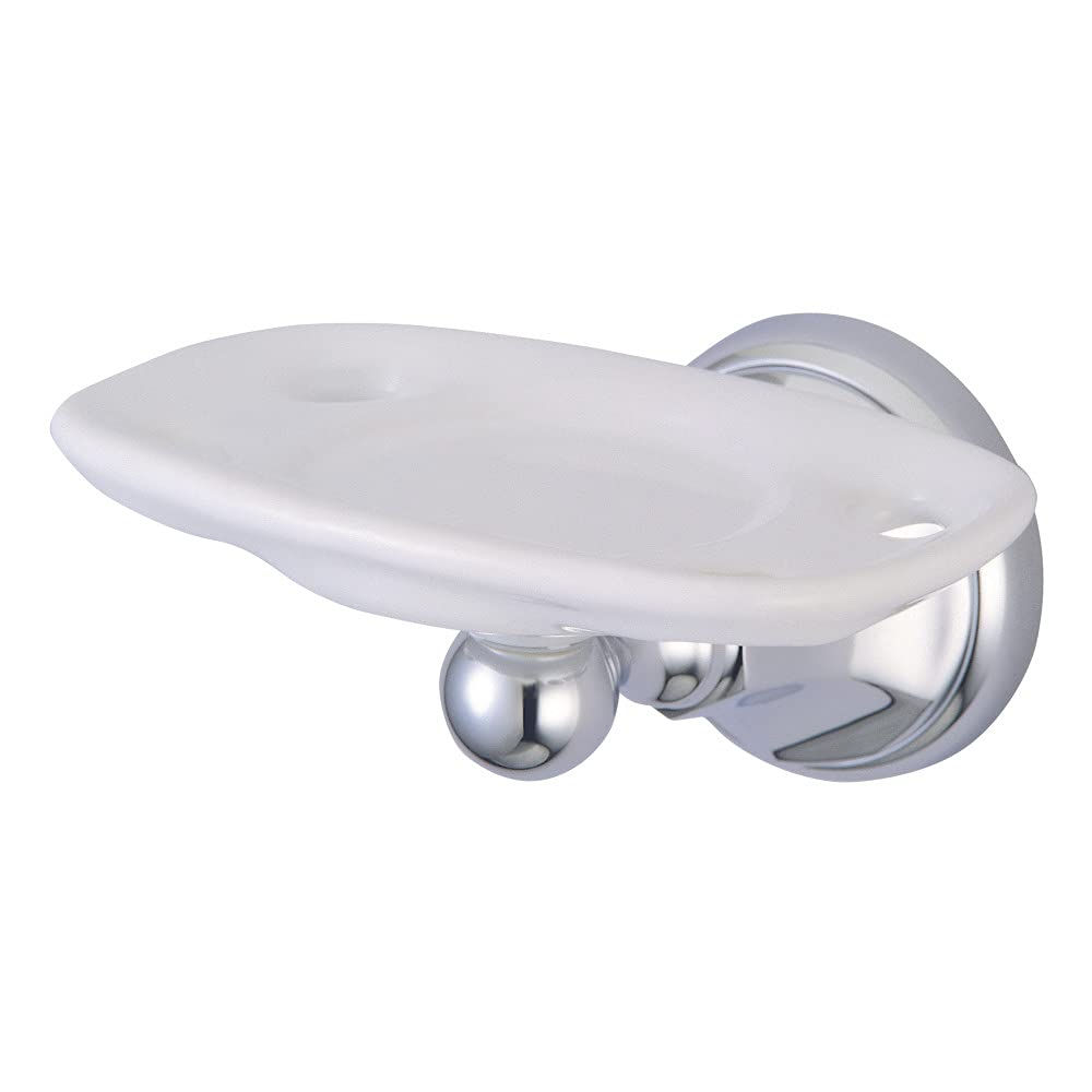 Photo 1 of **SEE NOTES/DAMAGED**
Kingston Brass BA4816C Metropolitan Toothbrush and Tumbler Holder, Polished Chrome,5-1/4-Inch Length, 3-1/8-Inch Wall Clearance