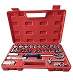 Inditrust 32Pcs 1/2' inch Combinational Ratchet Socket Wrench Spannar Tool Goti Set with Carry Box for Automobiles/Bike/Car Repair Tool Kit Socket Set (Pack of 32) (32pc in Red box)