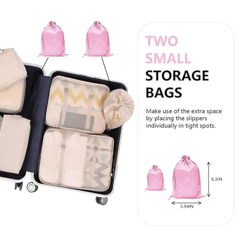 Foldable Travel Slippers with Satin Storage Bag, Non Slip Shower Shoes Lightweight Hotel Slippers Space Saving Business Trips Slippers for Women and Men3