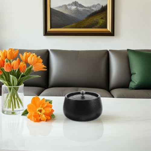 Cendrier en céramique avec couvercle SHINEOFI compact style rétro - 8