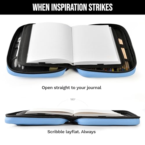Image of Scribbles That Matter - B5 Pencil Case Pouch + Journal Organizer - Large capacity Kawaii Pencil Pouch, Pen Case, Marker Case, Journal Pouch Zippered Pocket Adjustable Shoulder Strap (8.5 x 12.5)