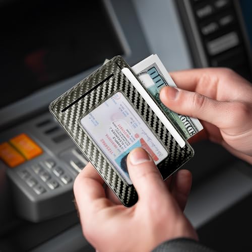 Image of Travelambo Slim Minimalist Wallet for Men, RFID Blocking Credit Card Holder, Front Pocket ID Card Case, Gifts for Men, Husband, Boyfriend, Teenage