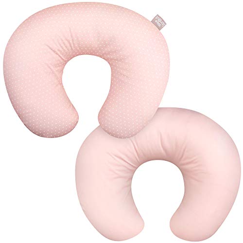 WeeSprout Nursing Pillow Cover for Baby Boys/Girls | Fits Boppy Original Pillow | 100% Organic Cotton | Two-Sided Design | Invisible Zipper | Breastfeeding/Positioning Slipcover | Machine Washable