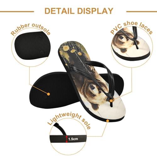 Brown Bear Flower Flip Flop Beach Summer Casual Sandal for Women & Men Shower Shoes 208573252