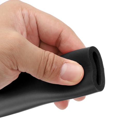 Image of uxcell Foam Tubing for Handle Grip Support, 22mm(7 /8 inch) ID 32mm(1 1 /4 inch) OD 1m Length Black