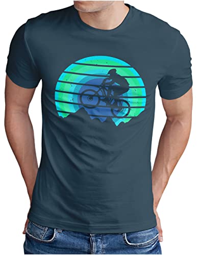 T-shirt vélo de montagne homme bleu denim grande taille XXXXL OM3