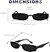 ShadyVEU Slim Classic Rectangular Sunglasses UV Protection 90’s Vintage Small Wide Retro Frame Fashion Shades (Black Frame, Super Dark Lens)