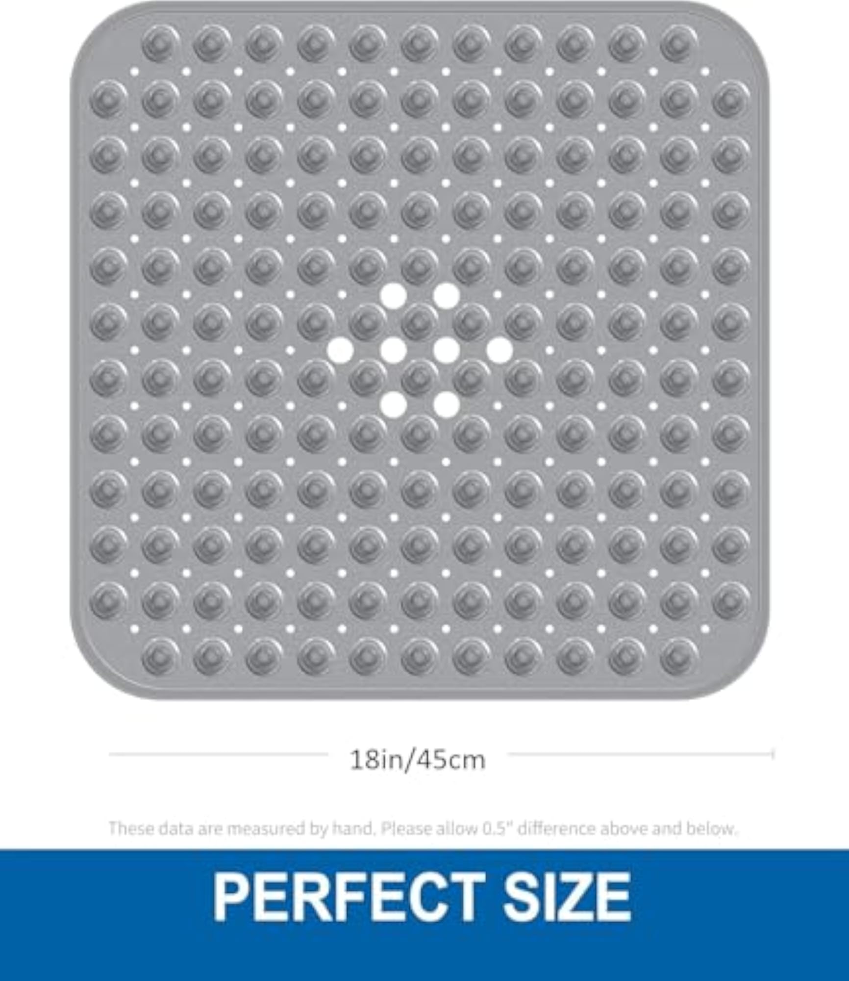 Non-Slip TPR Shower Mat with Suction Cups