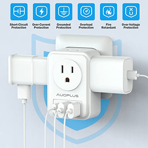 European Travel Plug Adapter, Auoplus International Power Plug Adapter With 3 Usb Ports (1 Usb C), 4 Ac Outlets Cruise Ship Essentials For Us To Most Of Europe Spain Italy France Germany #TOP5
