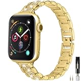 [Design de bracelet luxueux] Spécifiquement pour femmes, le bracelet avec strass compatible avec Apple watch 11 est orné de diamants brillants de qualité supérieure. Ces diamants sont dispersés de manière concentrée dans la base métallique de chaque lien; Miimall bracelet fantaisiste rend votre montre encore plus étincelante et vous attire sans effort des compliments