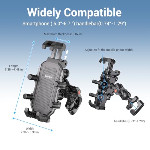 Image of EDYELL Mobile Holder for Bike,Motorcycle Phone Mount Holder, Anti-Theft, Anti-Vibration Dampener Mount,360 Adjustable for Motorcycle Bike ATV Scooter Fit 4.7 inch-7.2 inch Cellphone 12-M Warranty(KT-315A)