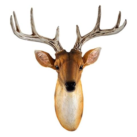 YL Crafts - Removable Stag Buck Antler Fake Realistic Deer Head Resin Wall Sculpture Cover