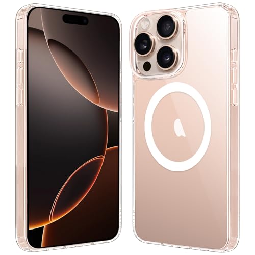 Hsefo Magnetic Case for iPhone 16 Pro Max Case 6.9-Inch, Compatible with MagSafe Wireless Charging, Transparent Anti-Scratch Back Shockproof Slim Thin Phone Case Cover