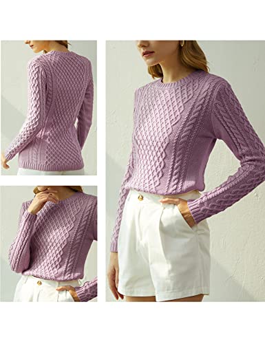 Image of v28 Women Crew Neck Knit Stretchable Elasticity Long Sleeve Sweater Jumper Pullover
