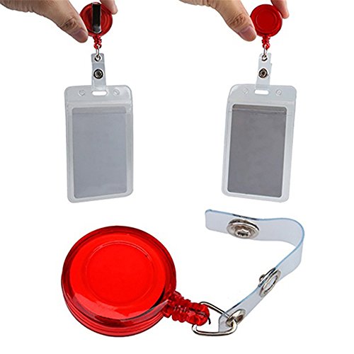 Yamalans 5 peças/conjunto retrátil de crachá de identificação para cartão de identificação e clipe d