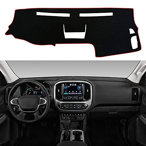 Yofamo Dashboard Cover Dash Cover Mat Pad Carpet Custom Fit For Chevrolet/Chevy Colorado 2015 2016 2017 2018 2019 2020 Accessories Anti-Skid Center Console Protector Cover Mat(Red Edge) #TOP3