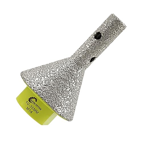 Diamond Finger Milling Bits 10-35mm Beveling Chamfer Bits for Shaping Trimming Enlarging Grinding Existing Holes in Ceramic Tile Porcelain Granite Marble M14 Thread SANLEETEK