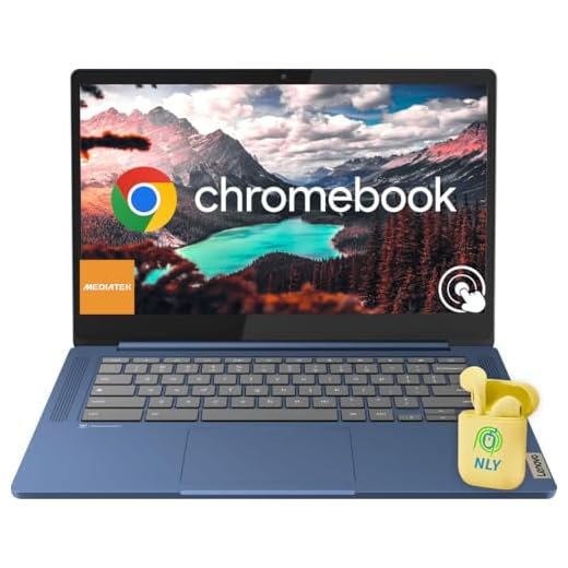 Lenovo Ordinateur portable Chromebook IdeaPad Slim 3 14" FHD pour les entreprises et les étudiants, MediaTek Kompanio 520, Chrome OS, 4 Go de RAM, 320 Go de stockage (64 Go eMMC + 256 Go microSD),