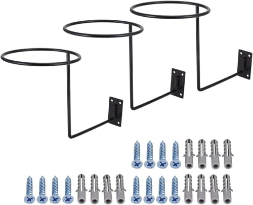 JFG RACING Support Mural 3 Pièces pour Casque Moto, Vélo, Porte Manteau, Accroche Casque pour Baseball, Veste, Chapeau, Balles - Noir