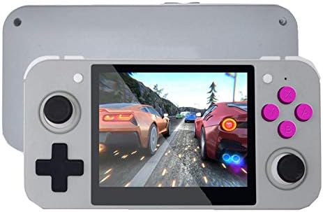 Handheld Game Console, RG350 Retro Game Console OpenDingux Tony System, Free with 32G TF Card Built-in 2500 Classic Game Console 3 Inch IPS Screen Portable Video Game Console (Gray)
