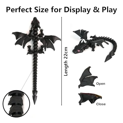 1 Dragon, 3D Printed Dragon Toy, Unique Desk Decor for Fantasy Collectors and Office Workers, PLA Material Dragon Statue, Mystery Box Surprise Gift