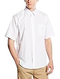 fruit of the loom poplin short sleeve camicia, bianca, s uomo