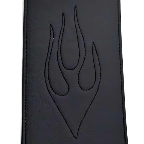 yreedom Motorcycle PU Leather Gas Tank Panel Bib with Flame Pattern Compatiable for Harley Dyna Dyna FXDWG 1993-2003, Softail FLSTF 2000-2017 - Image 7