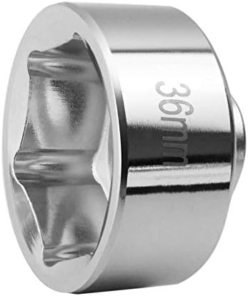 Ibetter 36mm Oil Filter Socket For Some Ford F250,BMW,Mercedes,Mini,VW,Audi,Volvo and Porsche, Low Profile 6-Point Filter Cap Wrench, Heavy Duty 3/8" Drive Removal Tool