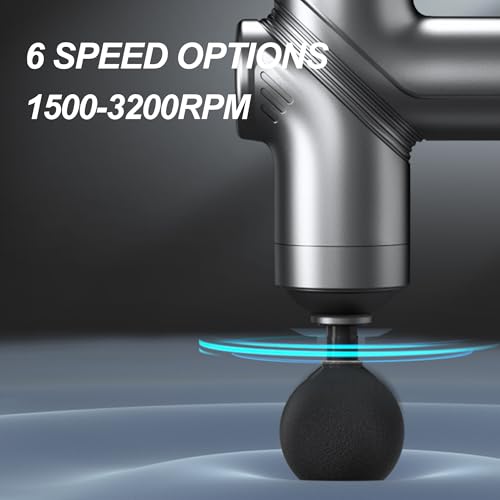 Image of LEERCON Mini Massage Gun,Portable Deep Tissues Muscle Massager, 4 Massages Head and 6 Speeds,Suitable Gifts for Fathers, Mothers, Women, and Men