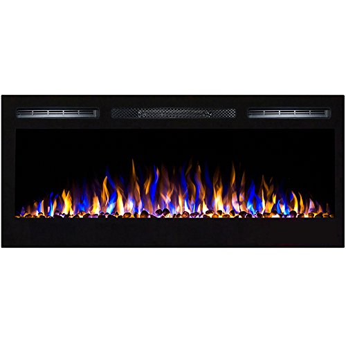 Regal Flame Lexington 35" Built-In Ventless Heater Recessed Wall Mounted Electric Fireplace - Pebble #TOP7