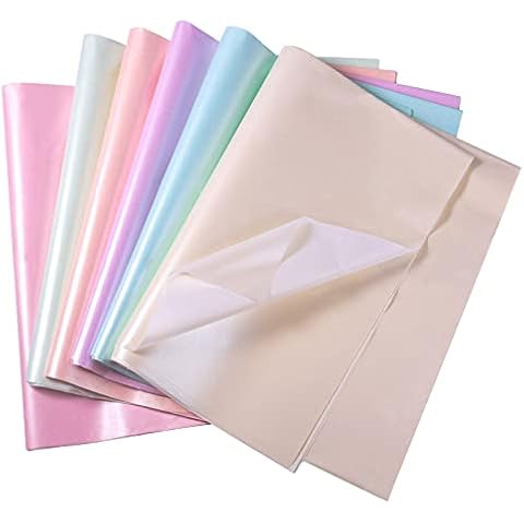 KINBOM 30 Sheets 19.7x13.8 Inch Tissue Papers, 6 Metallic Color Tissue Paper Pearlescent Shimmer Paper Wrapping Tissue Paper Bulk for Holiday Birthday Party Decoration Wedding Cover