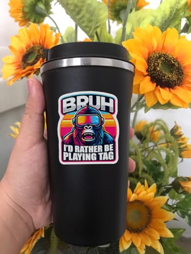 Image of (3 PCs) Bruh I'd Rather Be Playing Tag Gorilla Wearing VR Gamer Gaming Sticker