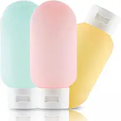 Kit 3 Frascos Viagem de Silicone Acessórios de Viagem para Recipientes de Shampoo, Loção, Condicionador e Sabonete Líquido, Práticos para Facilidade e Organização - SHACK