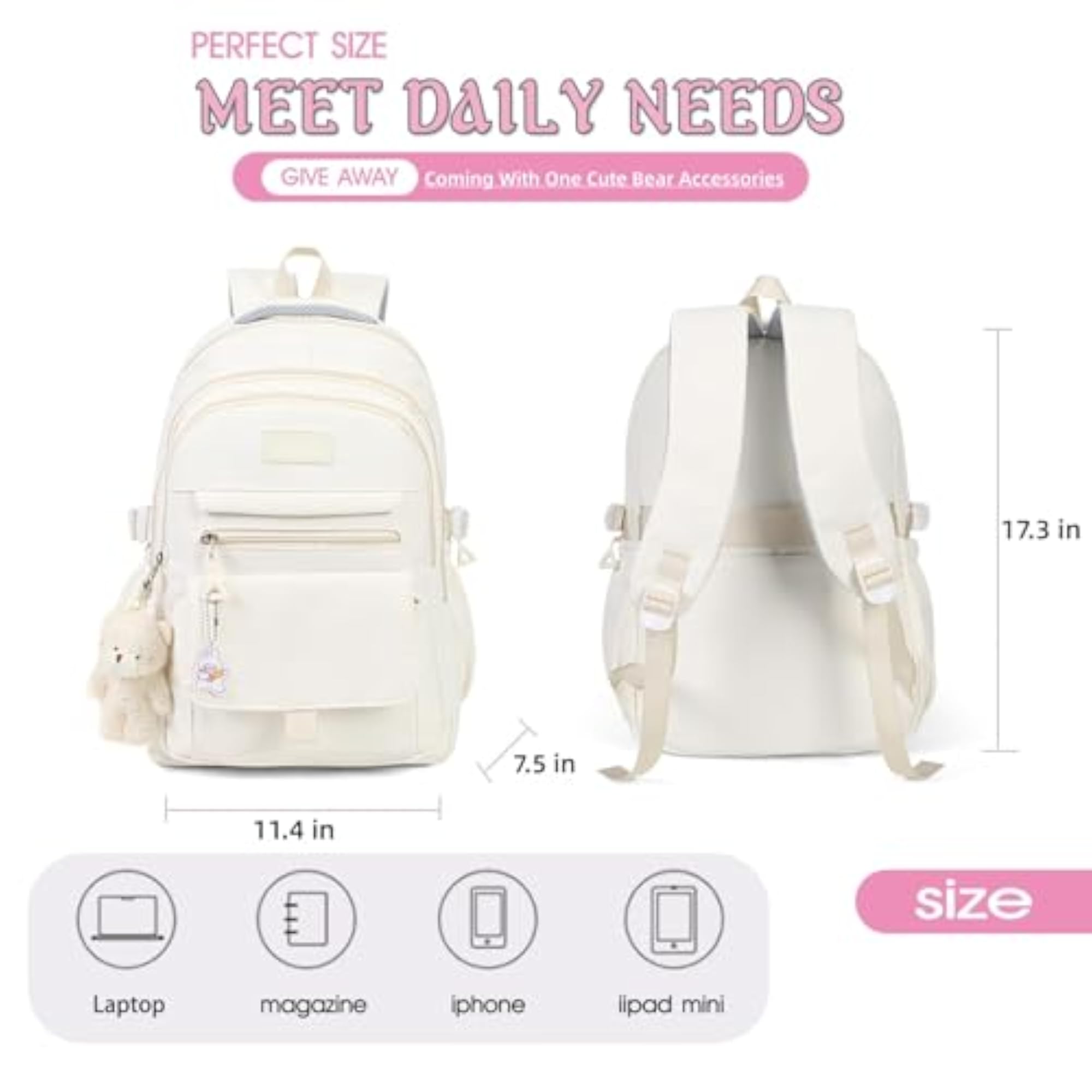 Cute Aesthetic Girls Backpack for College