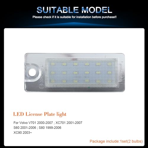 Luz de matrícula CANBUS para evitar fallos de parpadeo en Volvo XC90 y V70 5