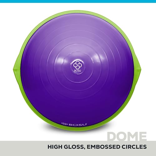 Image of Bosu Balance Ball Exercise Trainer, Home Gym Equipment w /Guided Workouts & Pump, 26 inch Inflatable Fitness Platform for Strength Training, Standing, Balancing, and Core Workout