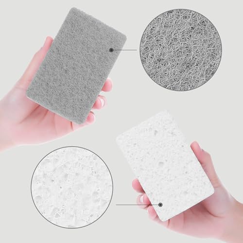 Image of 6 Pack Scrub Sponge, Bulk Sponges, Dual-Sided Cleaning Sponges, Dishwashing Sponge for Kitchen, Bathroom, Dish 4.3 inchx2.8 inchx0.8 inch Grey White