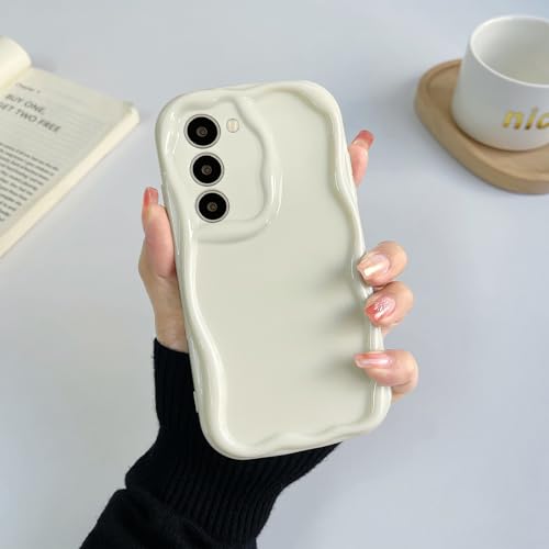 YANJIEER Coque pour Samsung Galaxy S21+ 5G Housse Ondulée Bouclé Vague esthétique Mignonne Simple Design pour Femme Fille, Bumper Fine en Silicone TPU...